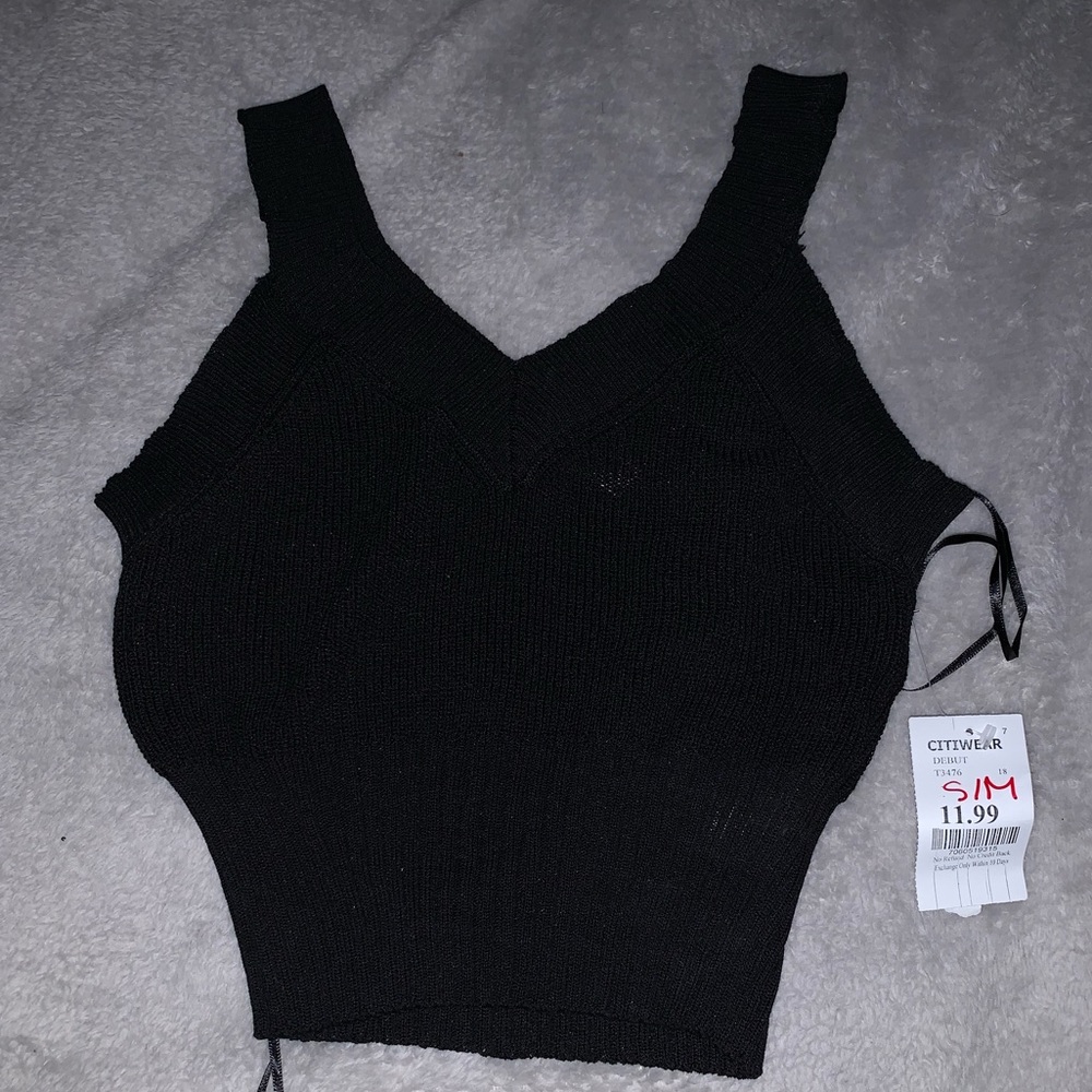 Black stretchy crop top NEVER WORN